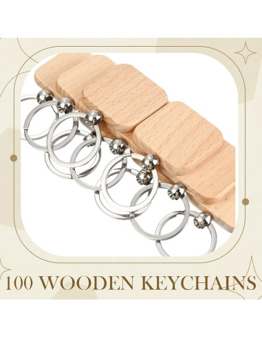 Llavero de Madera Yinkin Cuadrado Grabado a Láser 100 Piezas