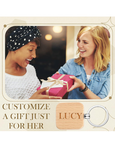 Llavero de Madera Yinkin Cuadrado Grabado a Láser 100 Piezas