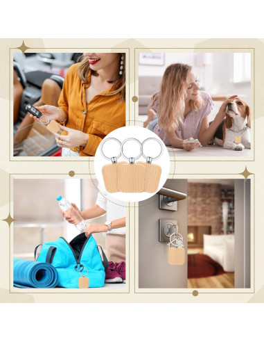 Llavero de Madera Yinkin Cuadrado Grabado a Láser 100 Piezas