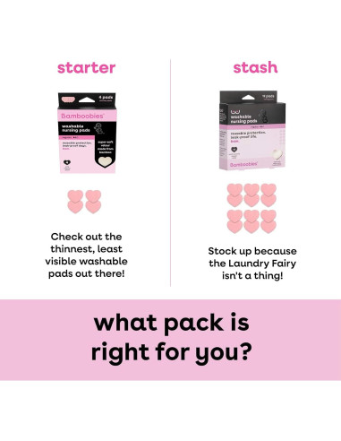 Bamboobies Almohadillas de Lactancia Reutilizables 12 Pzas Rosa