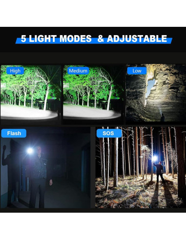 Linterna LED recargable GZG-SD188 1000000 lúmenes IPX7