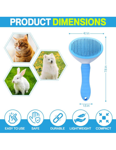 Cepillo Slicker Autolimpiante para Gatos y Perros Pequeños - Home&Love