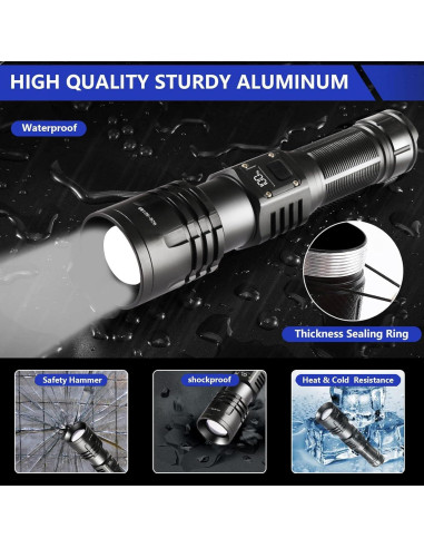 Linterna LED recargable GZG-SD188 1000000 lúmenes IPX7