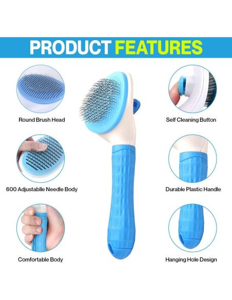 Cepillo Slicker Autolimpiante para Gatos y Perros Pequeños - Home&Love