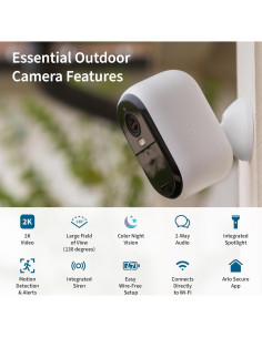 Cámara Arlo Esencial 2K Inalámbrica para Interior y Exterior 2
