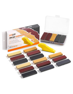 Kit de Papel de Lija Micro POLIWELL 120pcs con Bloque y Caja