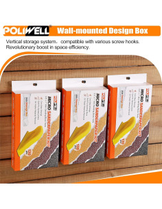 Kit de Papel de Lija Micro POLIWELL 120pcs con Bloque y Caja 2
