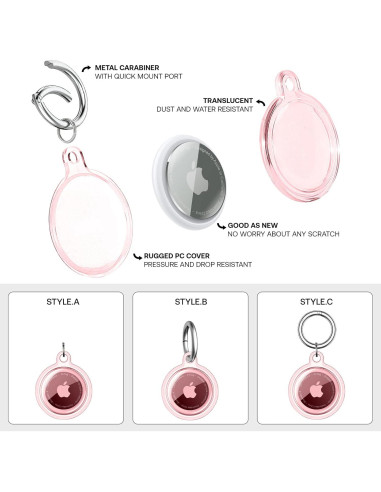 4 Fundas Protectores Airtag Pautas Impermeables y Resistentes