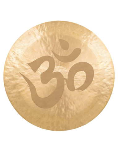 Gong de bronce 56 cm Om con mazo para meditación y yoga