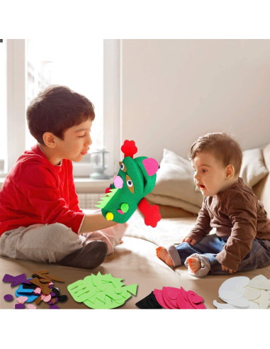 Kit de Marionetas de Mano WATINC 6 Piezas Fieltro DIY Animales