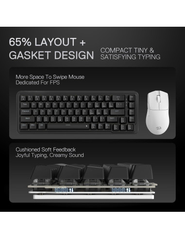 Teclado Mecánico Redragon K709 65% RGB con Cable 68 Teclas