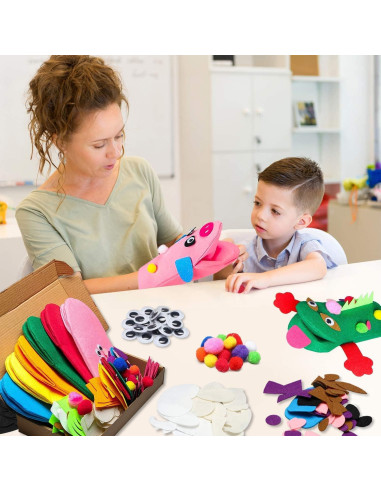 Kit de Marionetas de Mano WATINC 6 Piezas Fieltro DIY Animales