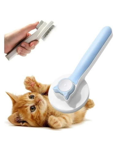 Cepillo Acicalador Suave S Y Technology para Gatos y Perros Azul