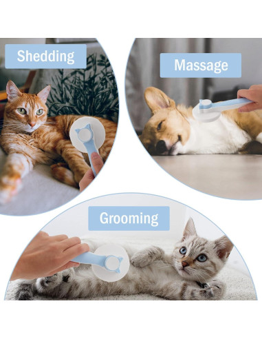 Cepillo Acicalador Suave S Y Technology para Gatos y Perros Azul