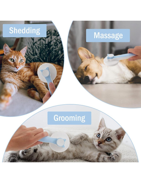 Cepillo Acicalador Suave S Y Technology para Gatos y Perros Azul