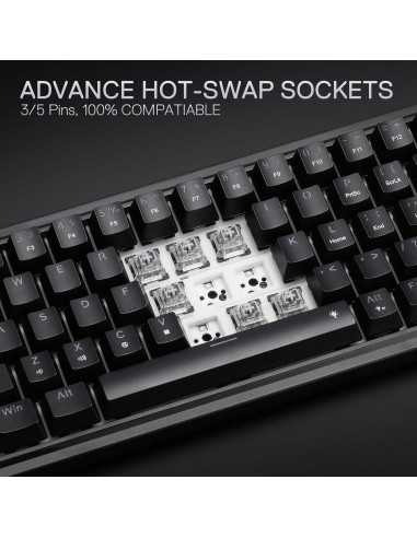 Teclado Mecánico Redragon K709 65% RGB con Cable 68 Teclas