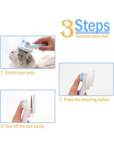 Cepillo Acicalador Suave S Y Technology para Gatos y Perros Azul