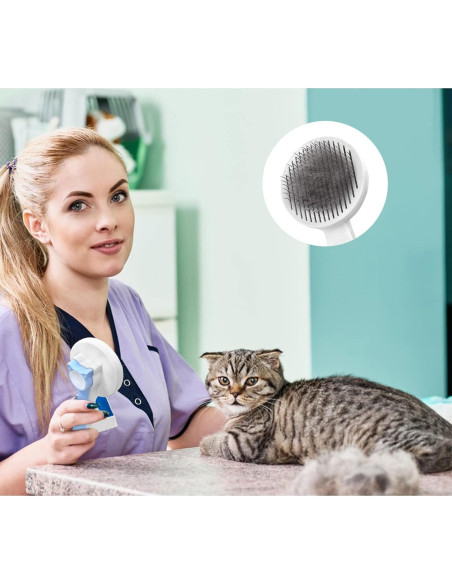 Cepillo Acicalador Suave S Y Technology para Gatos y Perros Azul