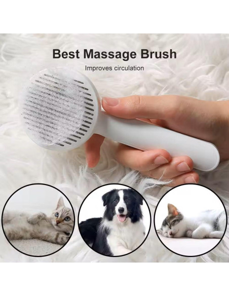 Cepillo Acicalador Suave S Y Technology para Gatos y Perros Azul