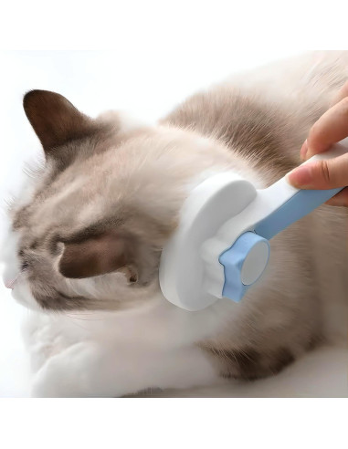 Cepillo Acicalador Suave S Y Technology para Gatos y Perros Azul
