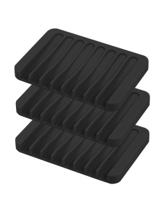 Platos de Jabón de Silicona MODENGKONGJIAN 3 Piezas Negro