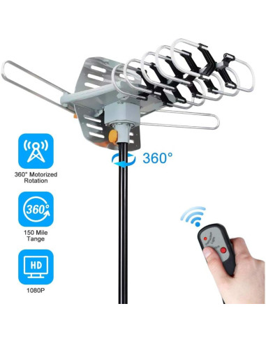 Antena de TV Exterior MATIS 150 Millas 4K HD Amplificada