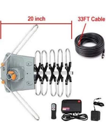 Antena de TV Exterior MATIS 150 Millas 4K HD Amplificada Antena de TV Exterior MATIS 150 Millas 4K HD Amplificada