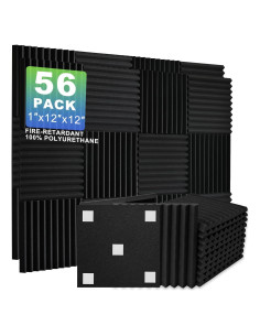 Paquete de 56 Paneles de Espuma Acústica Mirovant 30.48cm
