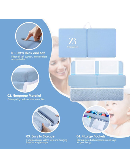 Juego de Almohadillas para Rodillas y Codos RelaxaTub Azul Juego de Almohadillas para Rodillas y Codos RelaxaTub Azul
