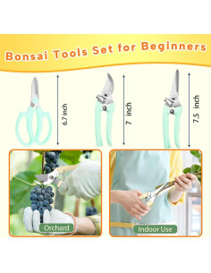 Kit de Herramientas para Bonsai FGRKXCV - 24 Piezas, Verde 2