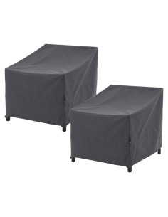 Funda para Silla de Patio WJ Etrade Gris 2 Piezas Impermeable