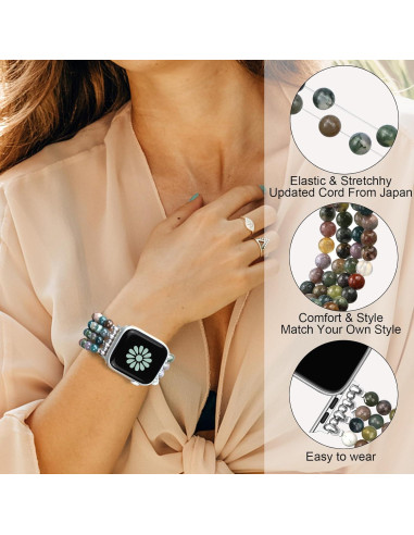 Correa de Reloj Beaded Newlibery para Apple Watch 38-42mm