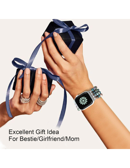 Correa de Reloj Beaded Newlibery para Apple Watch 38-42mm