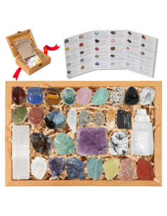 Juego de 30 Cristales Naturales Premium Cereikei - Chakra y Protección