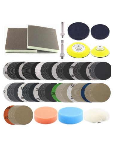 Kit de Lija 141pcs DAPLOMO 3" para Taladro - Húmedo/Seco