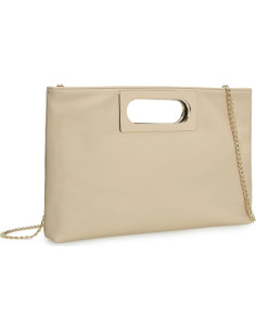 Bolso Clutch de PU Cuero Beige para Mujeres - 31.1x20.3 cm 2