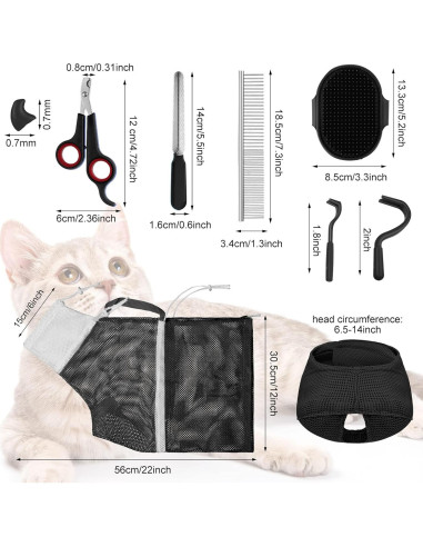 Kit de Aseo para Mascotas 9 en 1 Kritkin - Bolsa de Baño y Herramientas