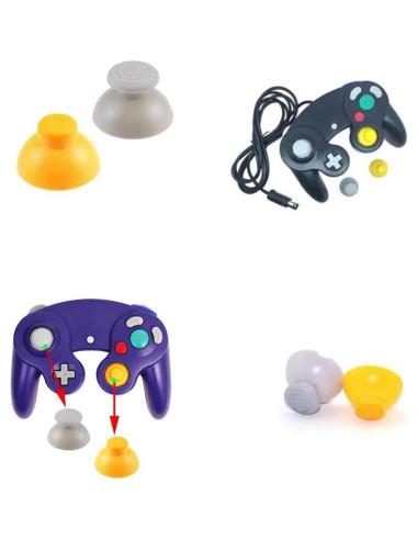 Tapas de Joystick Magik para Gamecube - 40 Piezas Amarillo y Gris