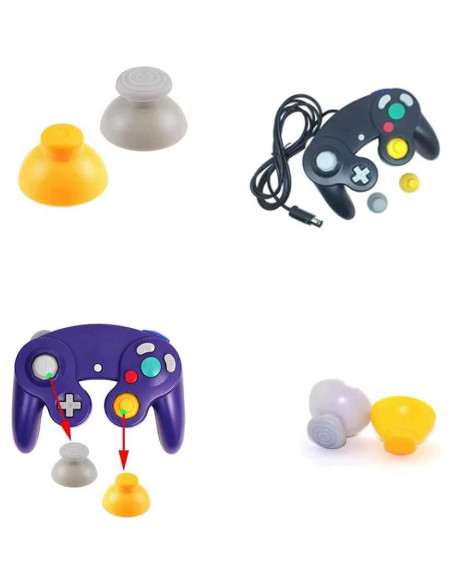 Tapas de Joystick Magik para Gamecube - 40 Piezas Amarillo y Gris