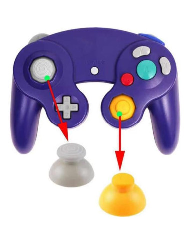 Tapas de Joystick Magik para Gamecube - 40 Piezas Amarillo y Gris