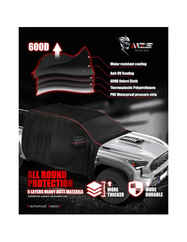 Cubierta de Cabina MZS Tacoma Doble 2014-2025 Impermeable
