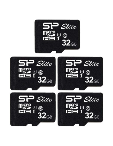 Paquete de 5 Tarjetas MicroSD 32GB Silicon Power Elite
