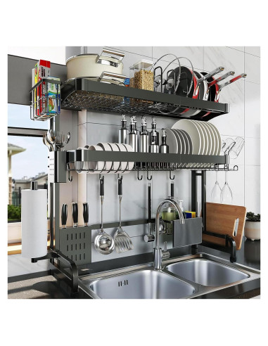 Escurridor de Platos LIVOD Acero Inoxidable 3 Niveles Ajustable