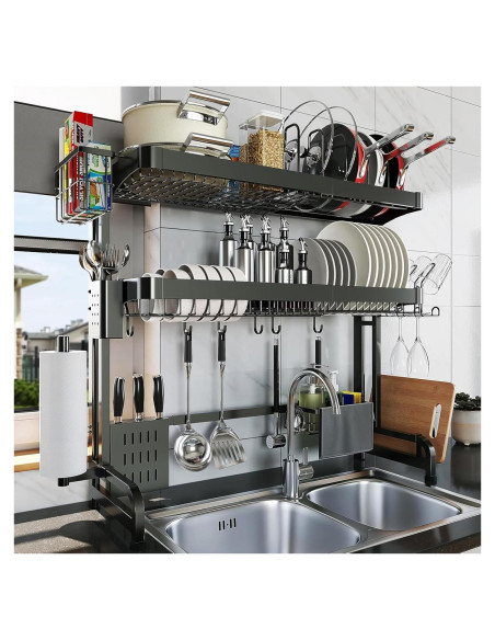 Escurridor de Platos LIVOD Acero Inoxidable 3 Niveles Ajustable