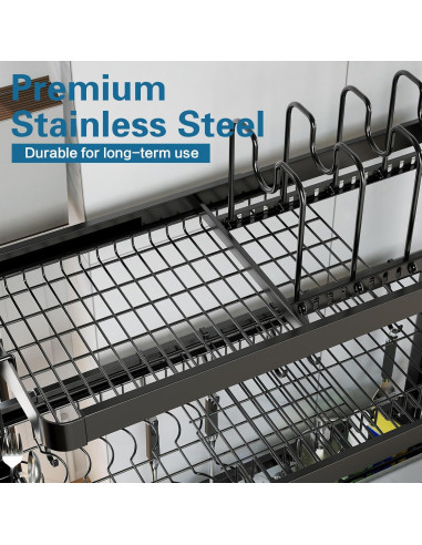 Escurridor de Platos LIVOD Acero Inoxidable 3 Niveles Ajustable