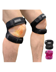 Correa de rodilla dual ajustable Meantaus M negra para correr