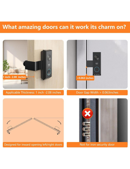 Soporte Antirrobo para Timbre Eufy E340 Negro Sin Perforación