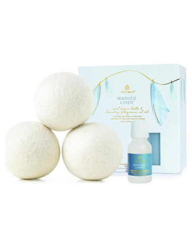 Conjunto de Bolas de Secado de Lana Thymes Lino Lavado 3 Pzas