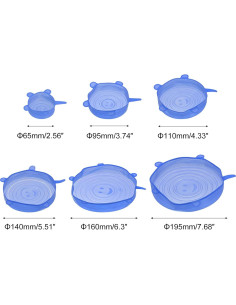 Tapas de Silicona Reutilizables uxcell - 2 Juegos Azul 2