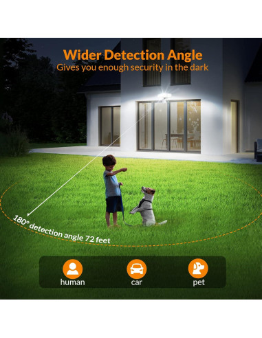LEPOWER Luz Solar de Seguridad 1600LM con Sensor de Movimiento